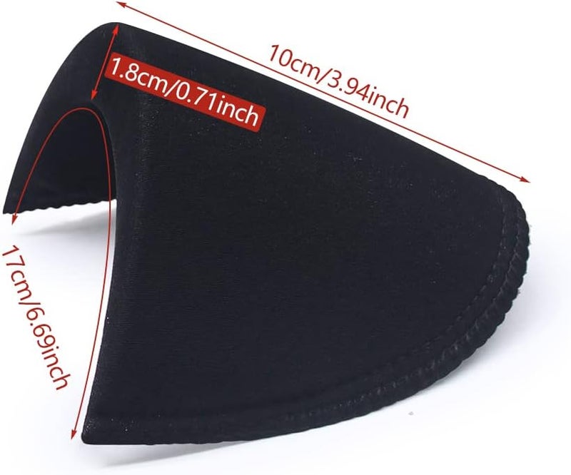 SEMINI 4 Pairs Black Covered Set-in Shoulder Pads Sewing Foam Pads for Blazer Suit Coat Jacket Clothes - Image 3